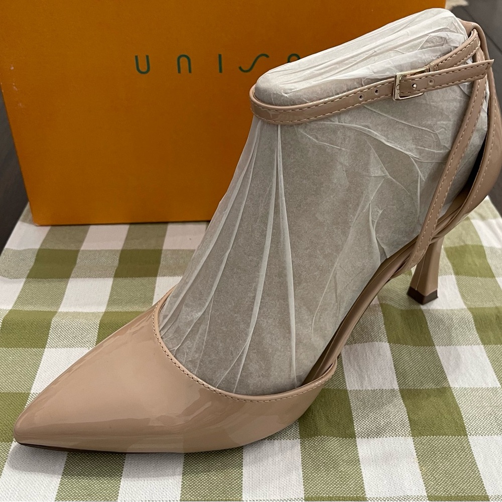 Unisa Nude Patent Leather Heels - Picture 2 of 9